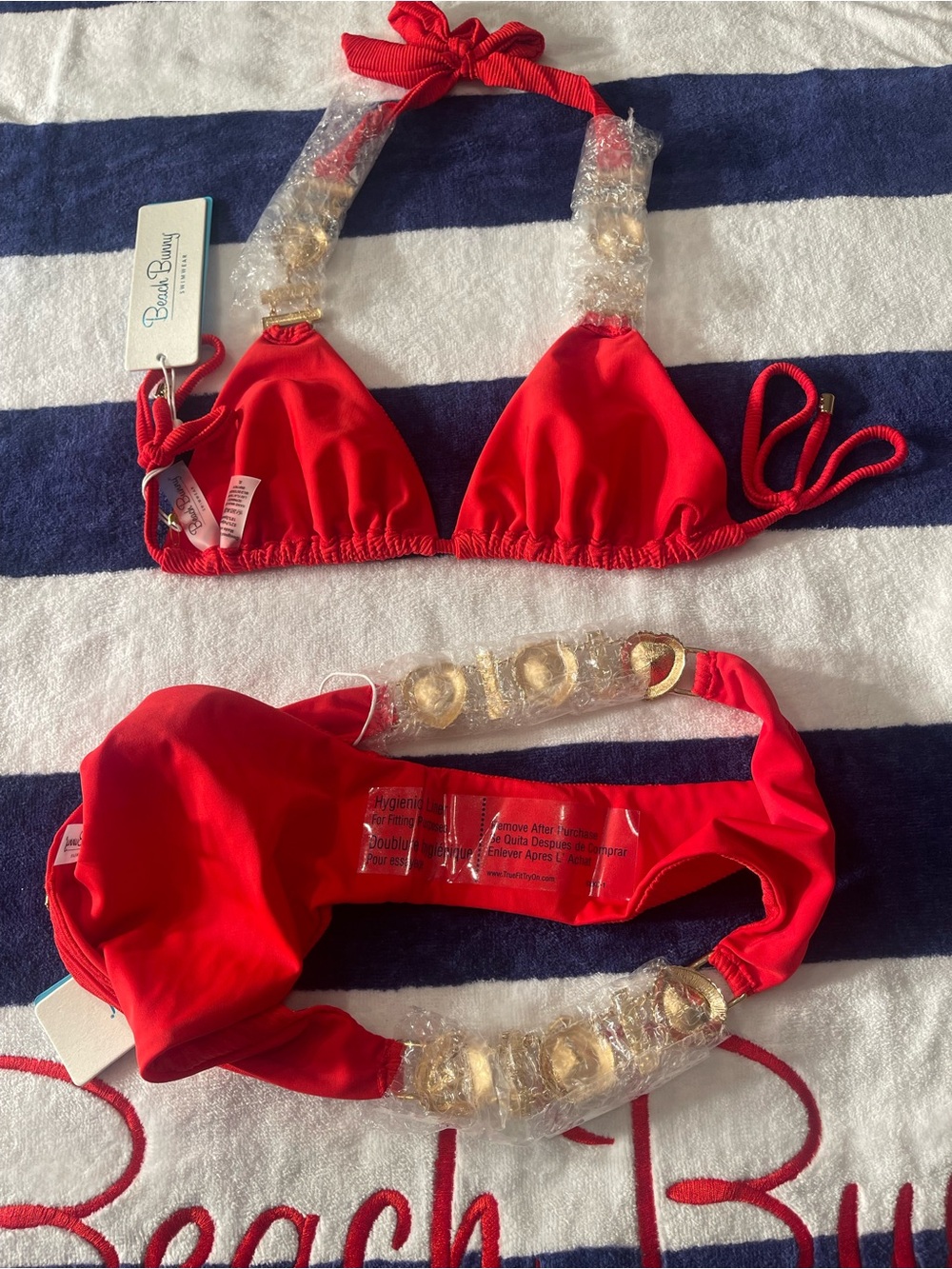 NWT beach bunny bikini Jazmine Love ❤️ red beautiful XL top/L bottoms - Picture 13 of 14